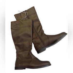 BELLA VITA Brown Stretch Cushioned Rebecca Round Toe Zip-Up Riding Boot 9.5 NEW